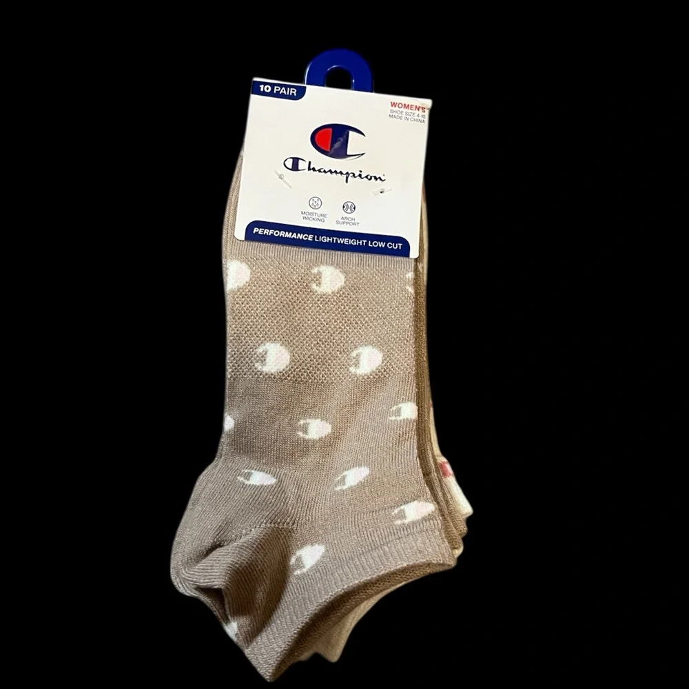 🆕 Champion Women's Performance Low-Cut Athletic Socks 10 Pack